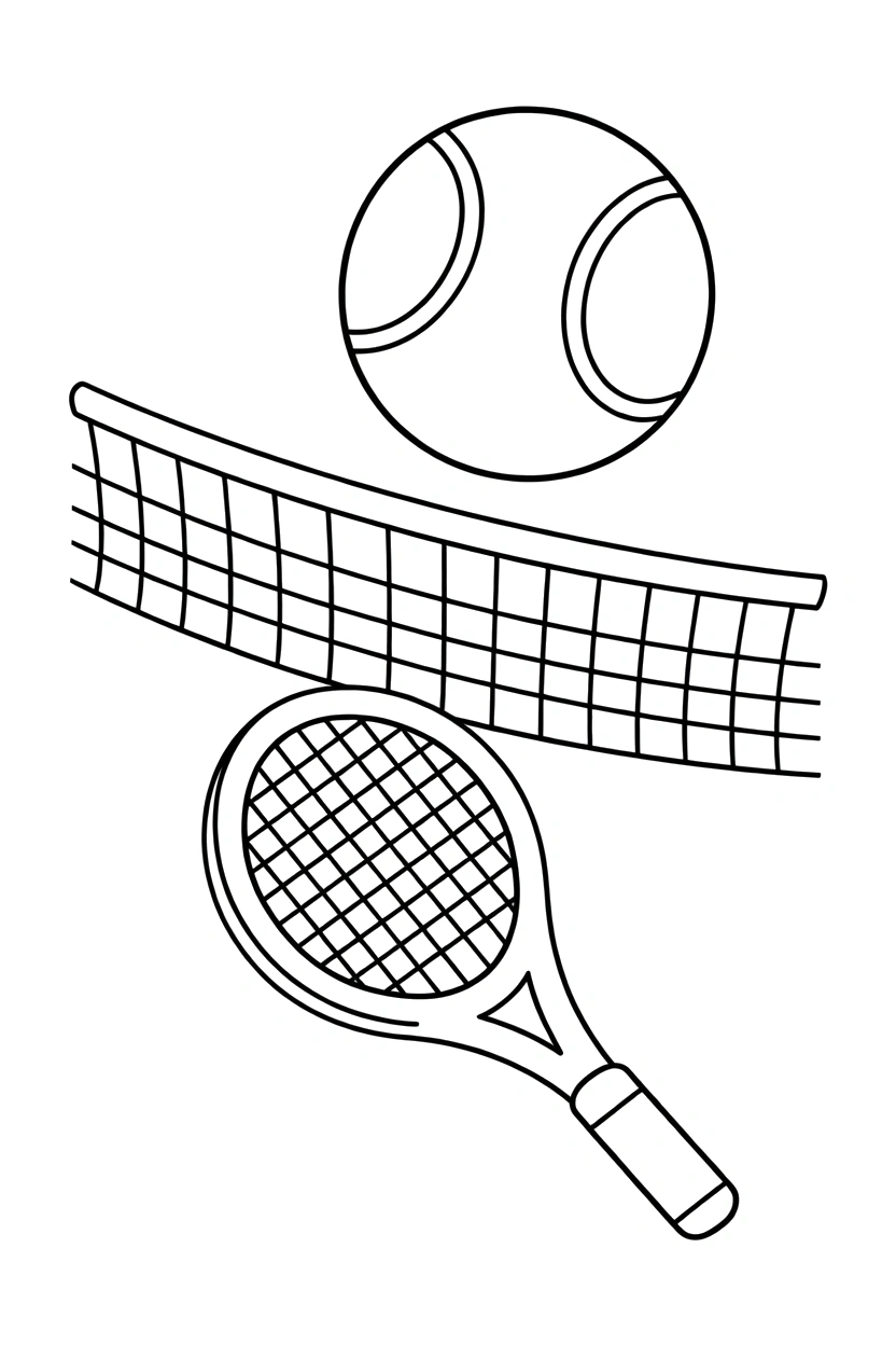 above net tennis ball printable sheet Tennis Coloring Pages