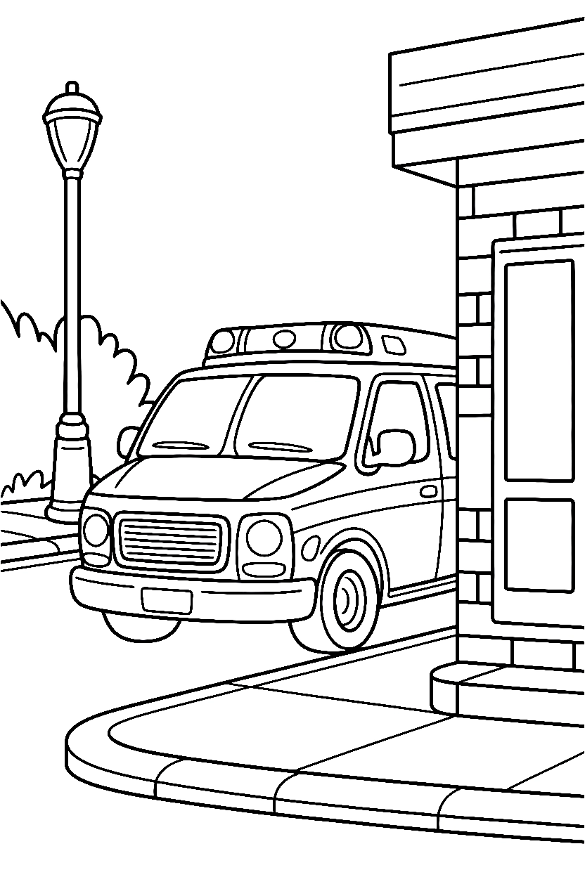 Ambulance Coloring Pages