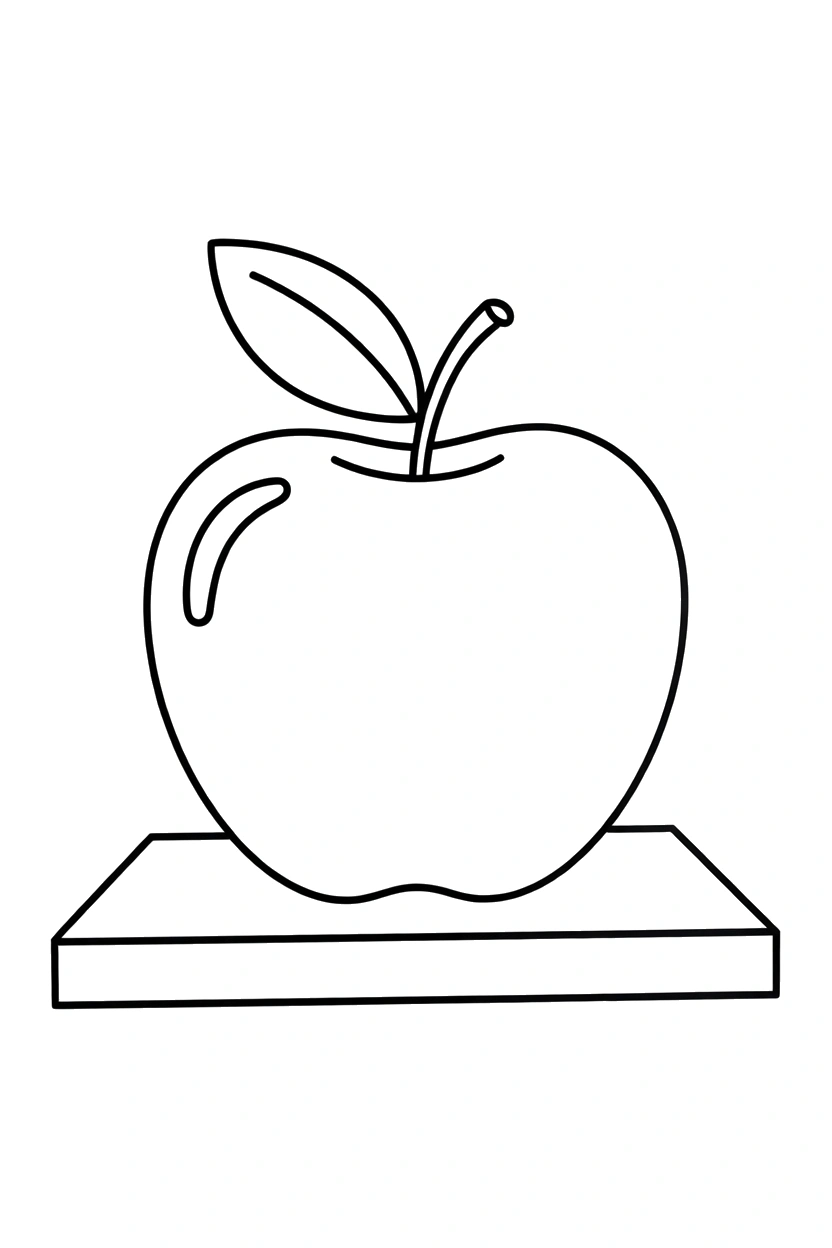 apple coloring page ledge view Apple Coloring Pages