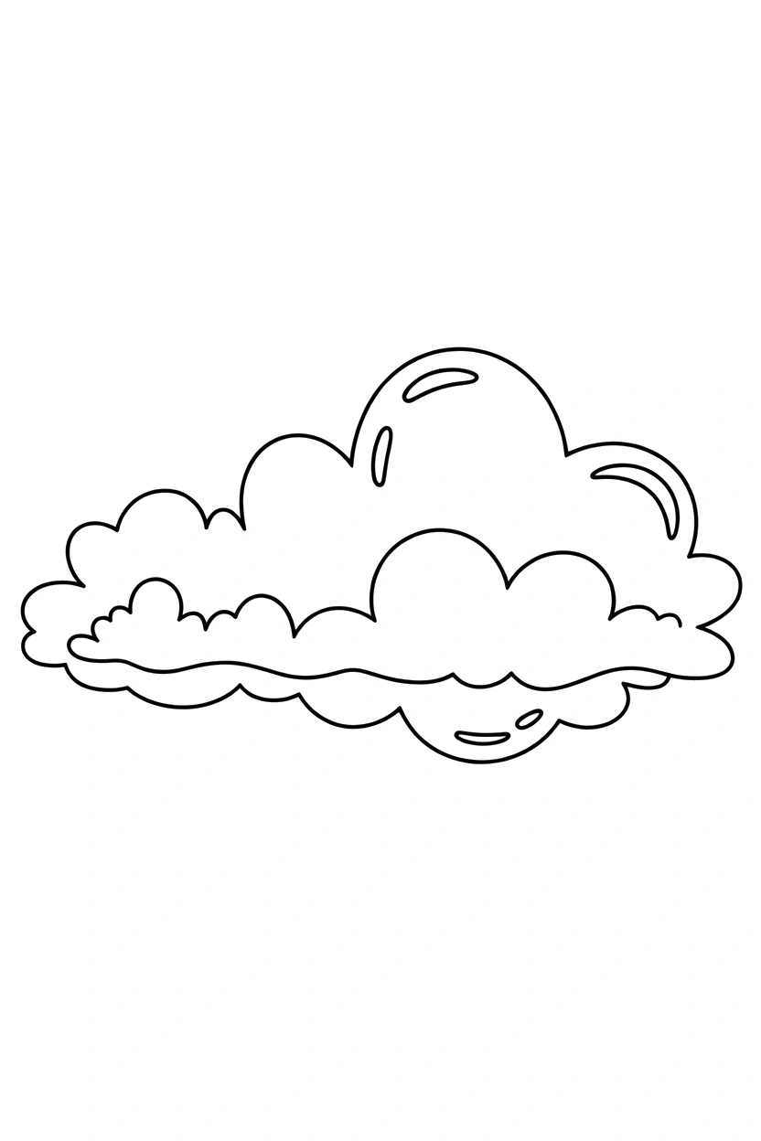 arranging horizontal cloud band coloring pages Cloud Coloring Pages