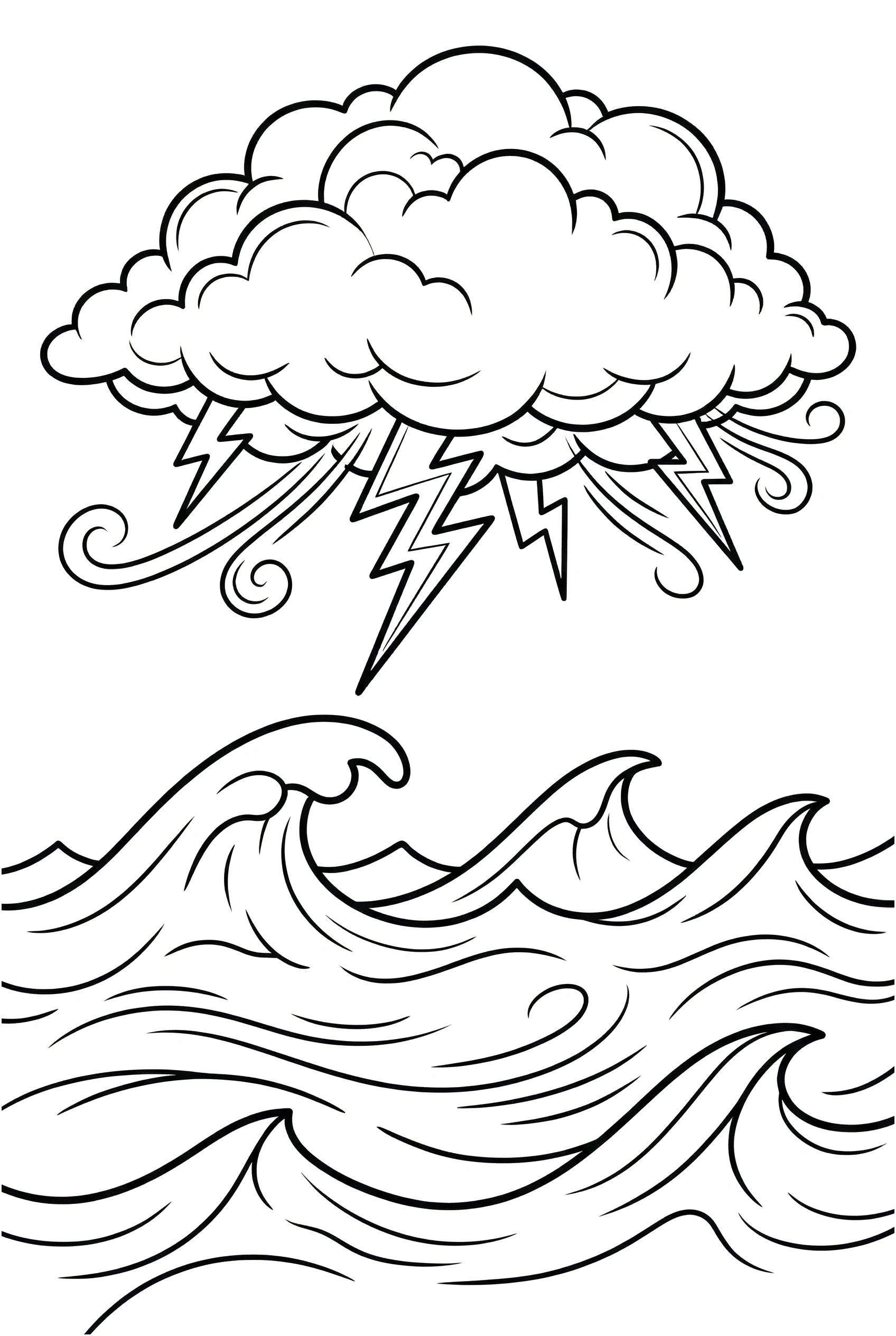 arranging storm lake waves drawing Storm Coloring Pages