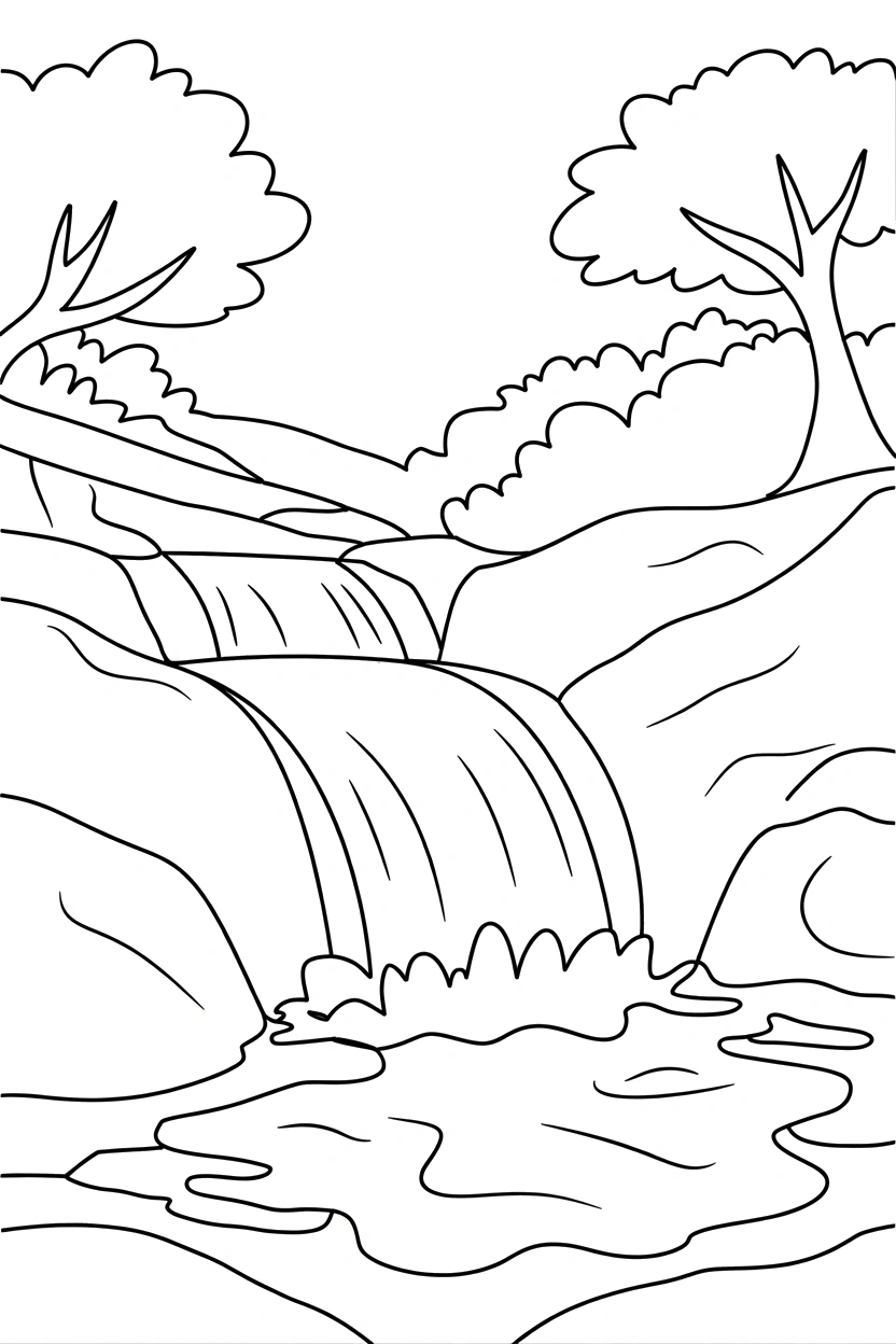 Waterfall Coloring Pages