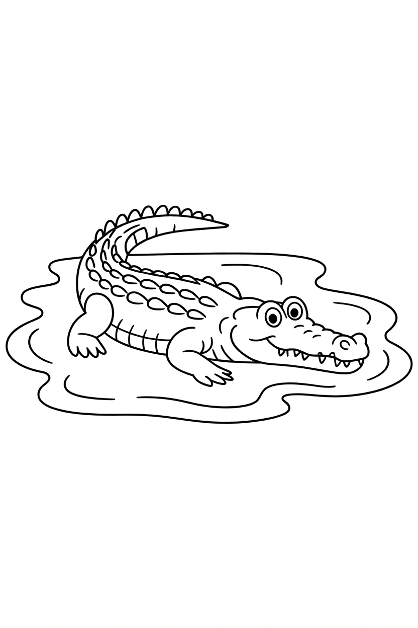 bank resting crocodile coloring pages Crocodile Coloring Pages