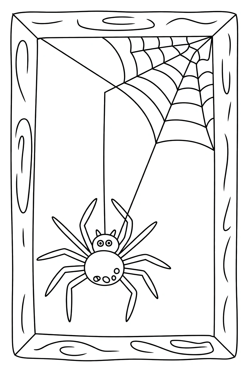 barn doorway spider web drawing Spider Coloring Pages