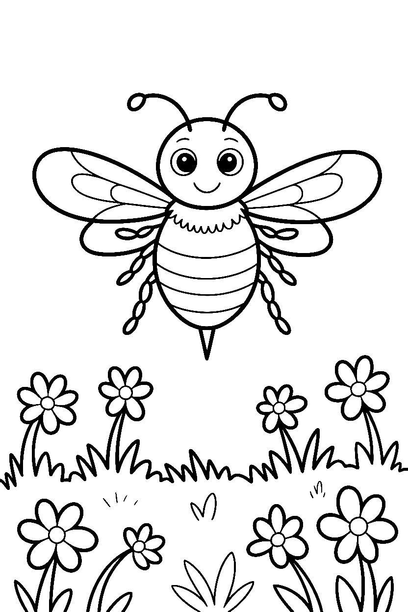bee clover field coloring pages Bee Coloring Pages