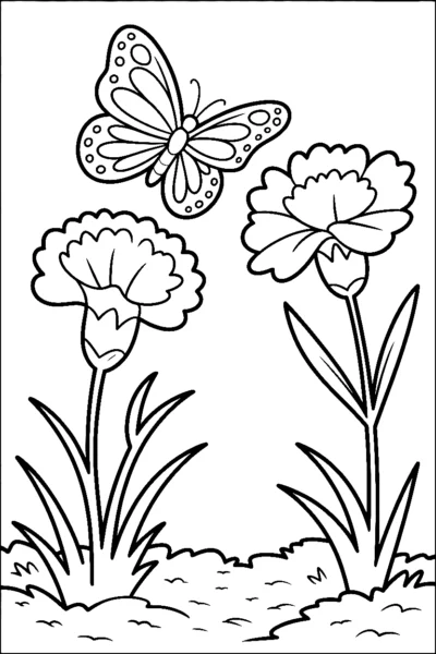 Carnation Coloring Pages