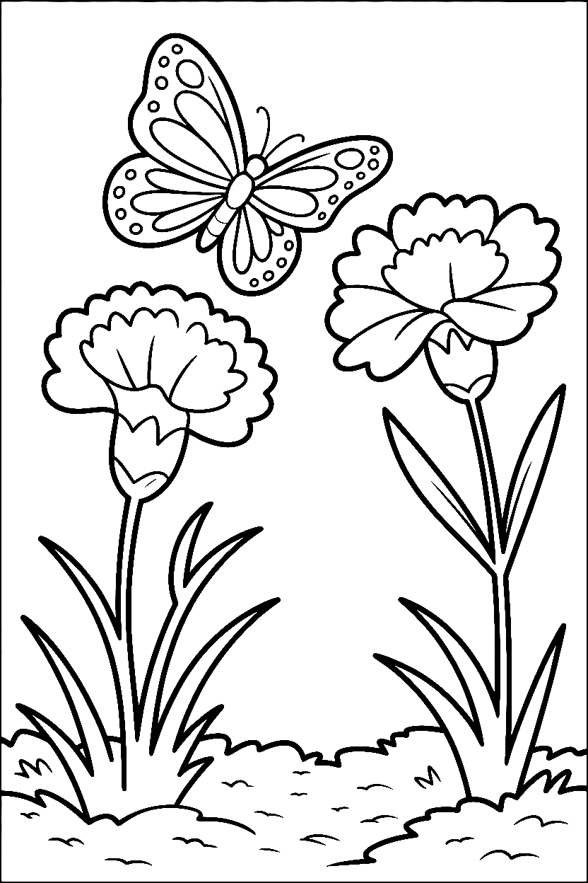 Carnation Coloring Pages