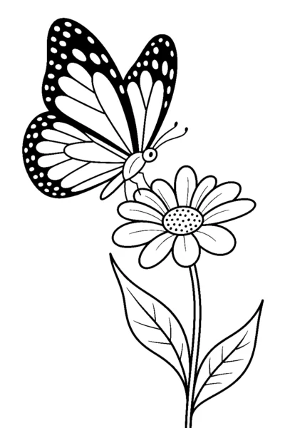 butterfly reaching stem coloring pages