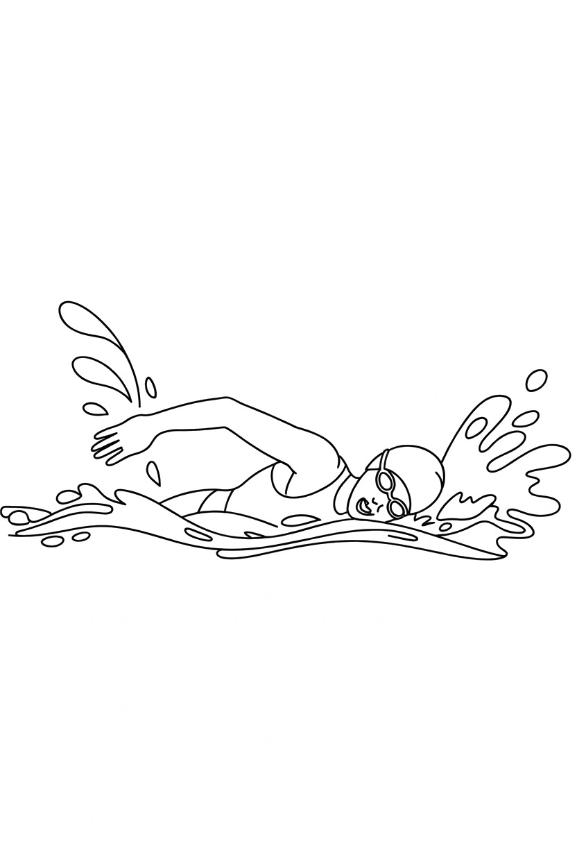 Swimming Coloring Pages