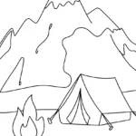 campsite-mountain-tent-scene-coloring-pages