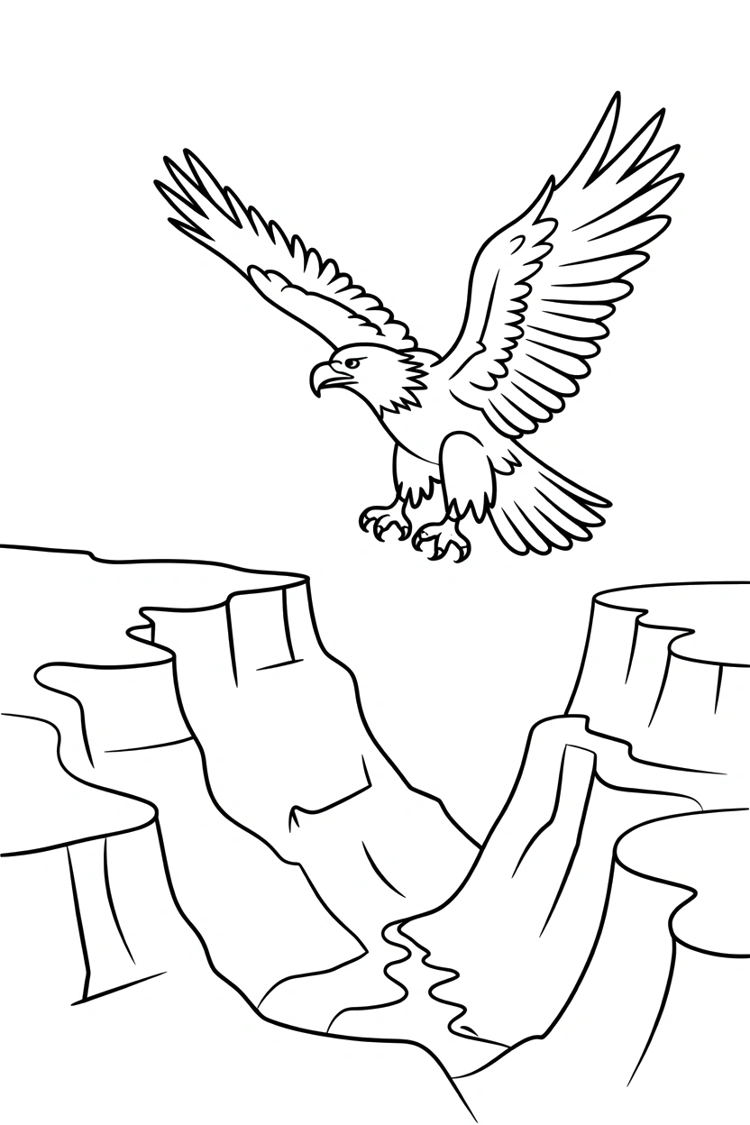 canyon rim eagle climbing coloring pages