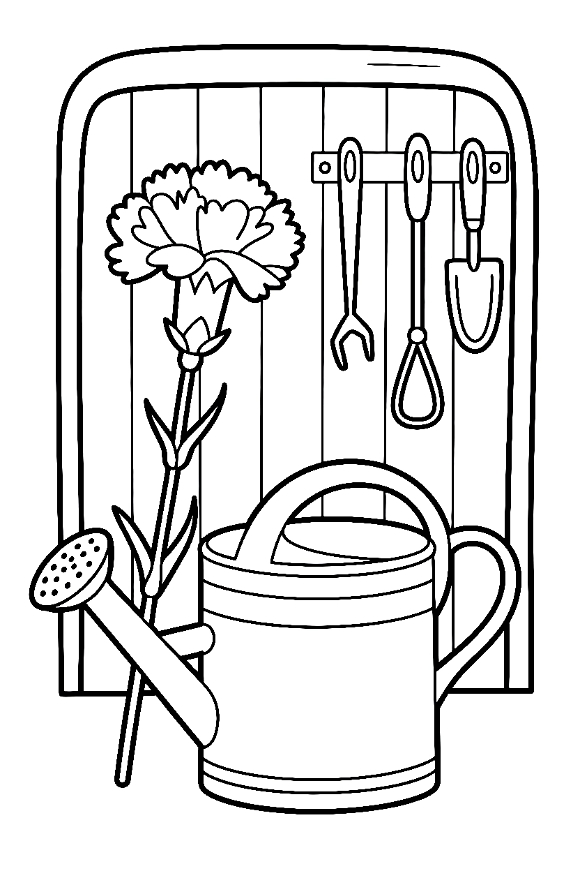 carnation garden shed coloring pages