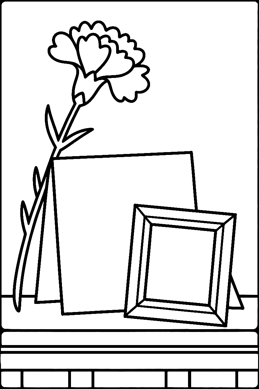 carnation greeting card coloring pages