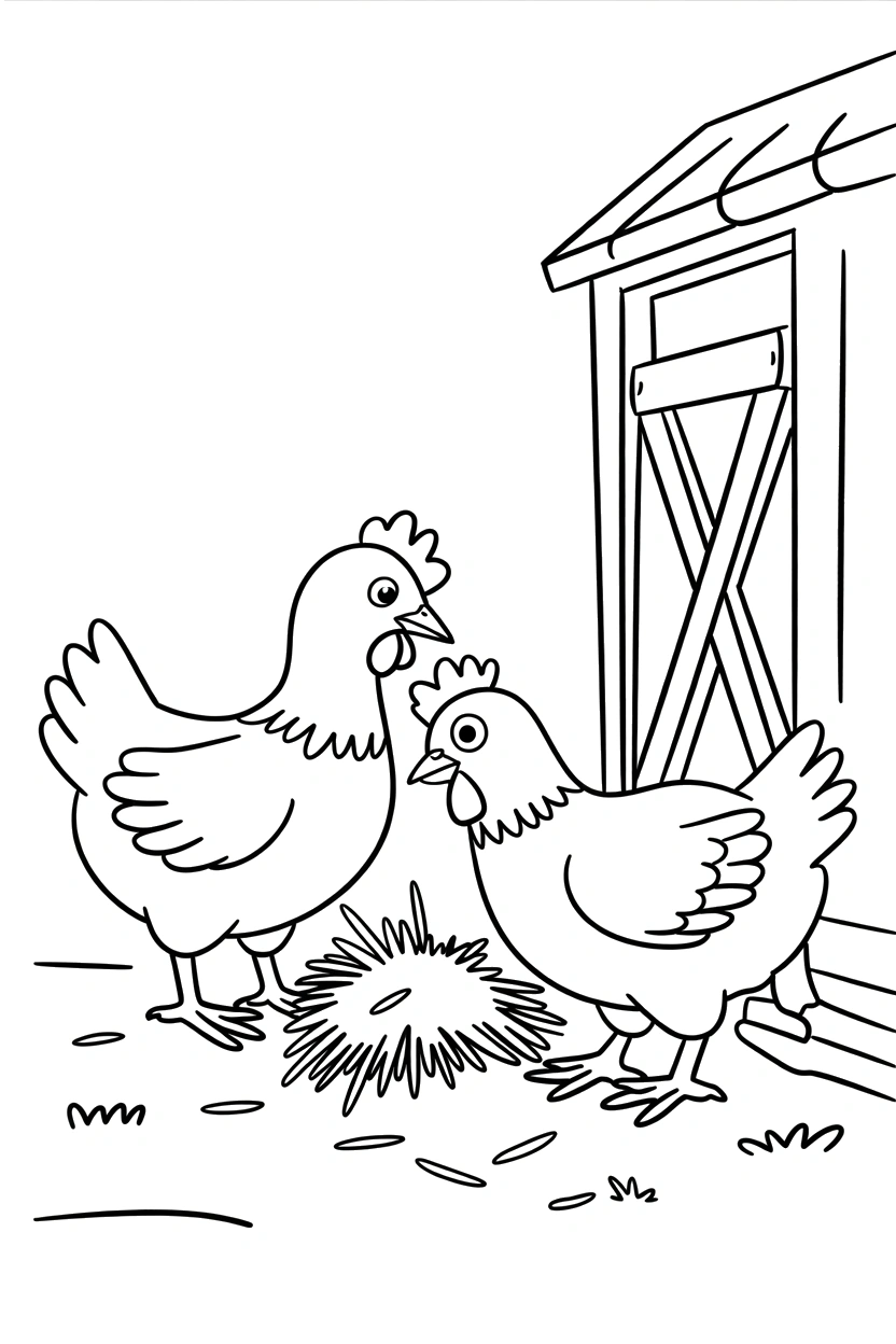 Chicken Coloring Pages.