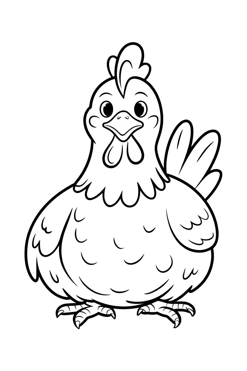 chicken stacking wings sitting drawing