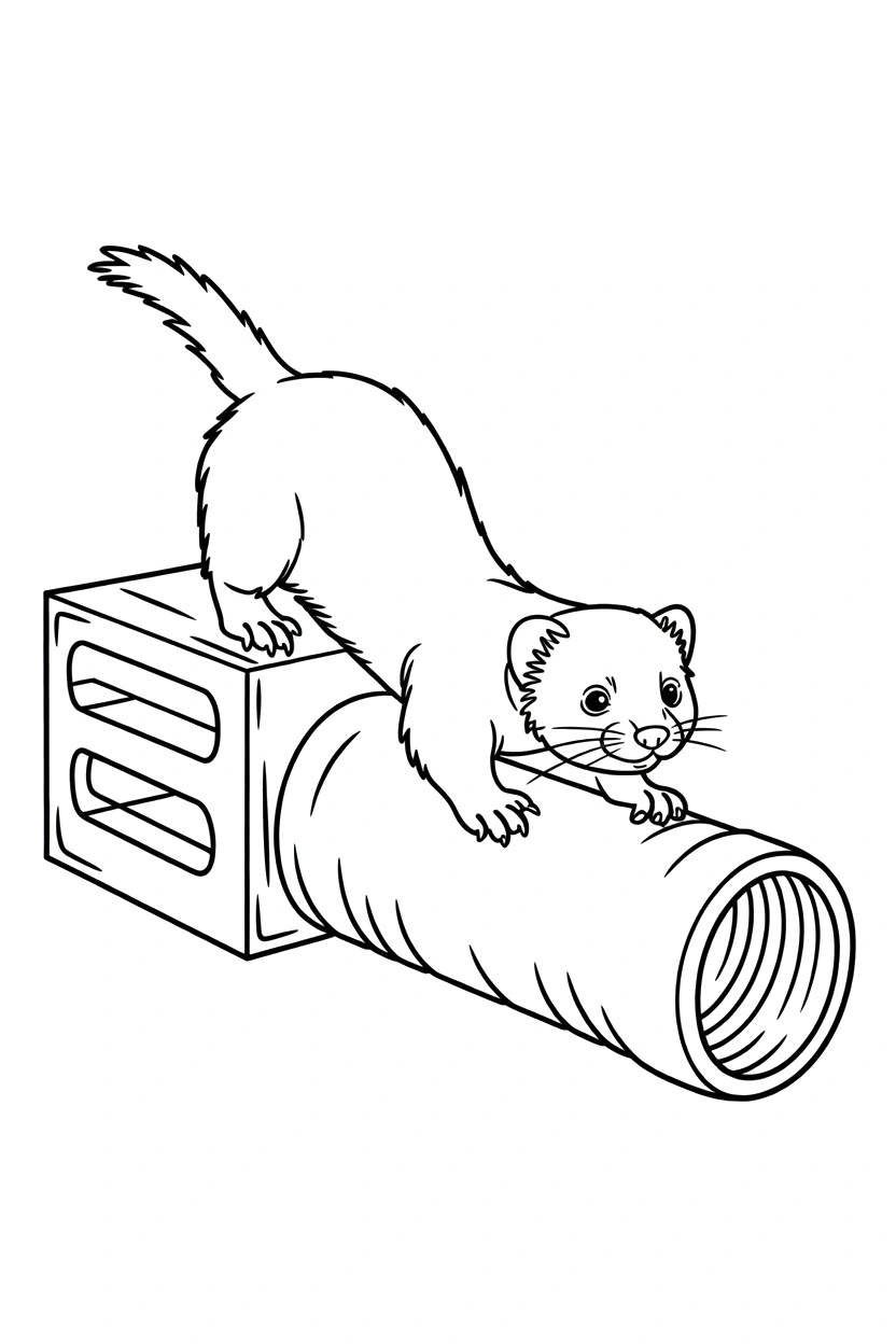 climbing ferret cardboard tube crate coloring pages climbing ferret cardboard tube crate coloring pages