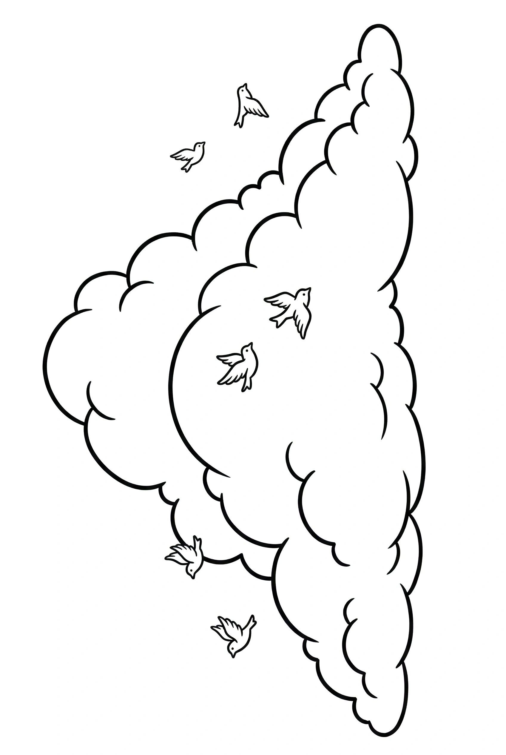 cloud leaning birds flying drawing cloud leaning birds flying drawing