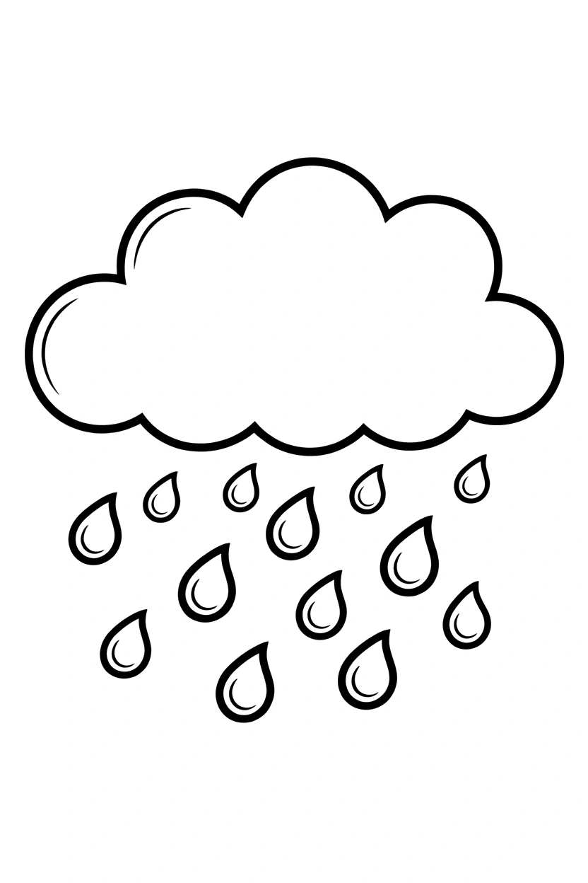cloud reaching raindrops falling coloring pages cloud reaching raindrops falling coloring pages