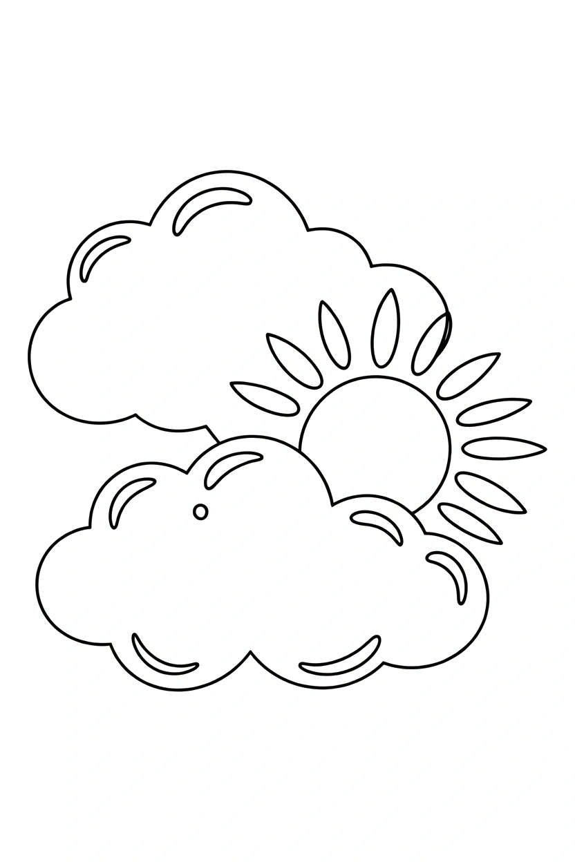 cloud stacking beside sunrays coloring pages cloud stacking beside sunrays coloring pages
