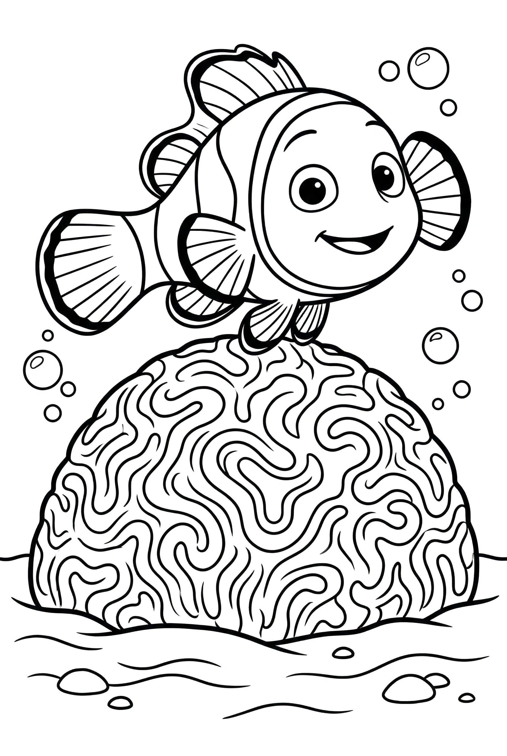 clownfish climbing coral dome printable sheet