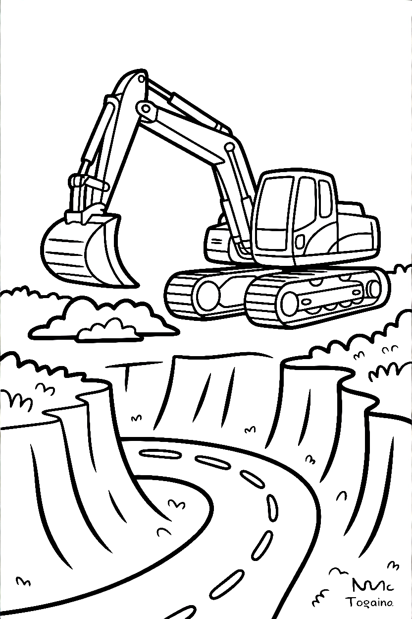 Excavator Coloring Pages
