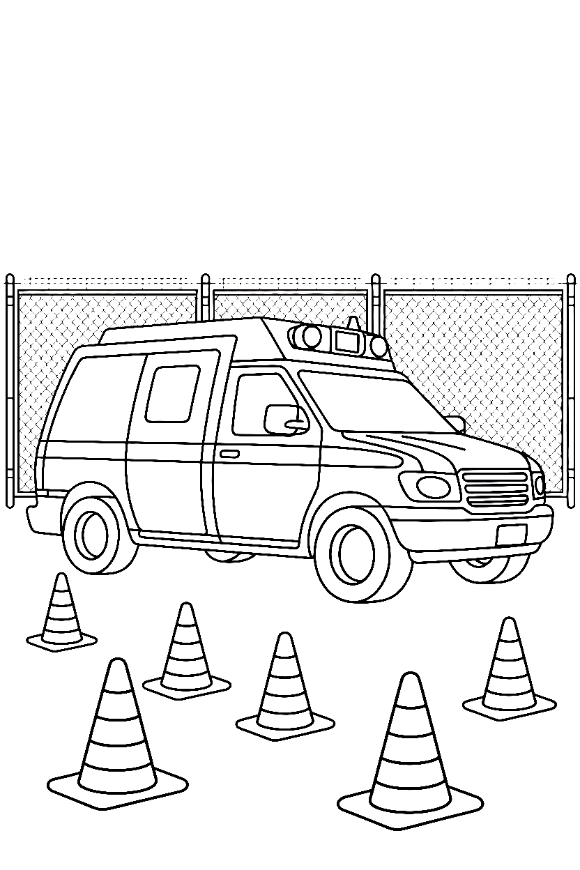 construction site ambulance coloring pages