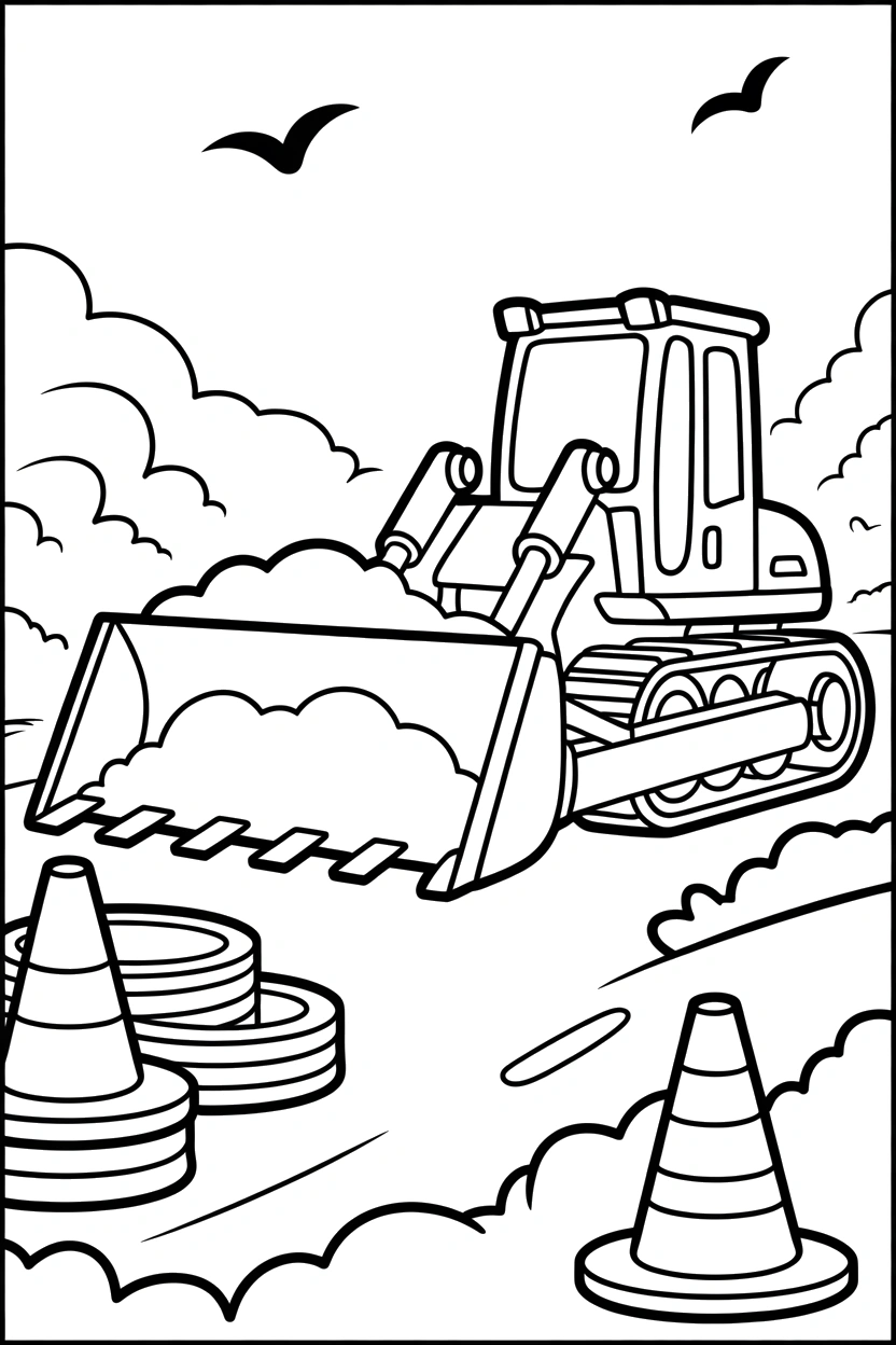 construction site with pipes bulldozer coloring pages construction site with pipes bulldozer coloring pages