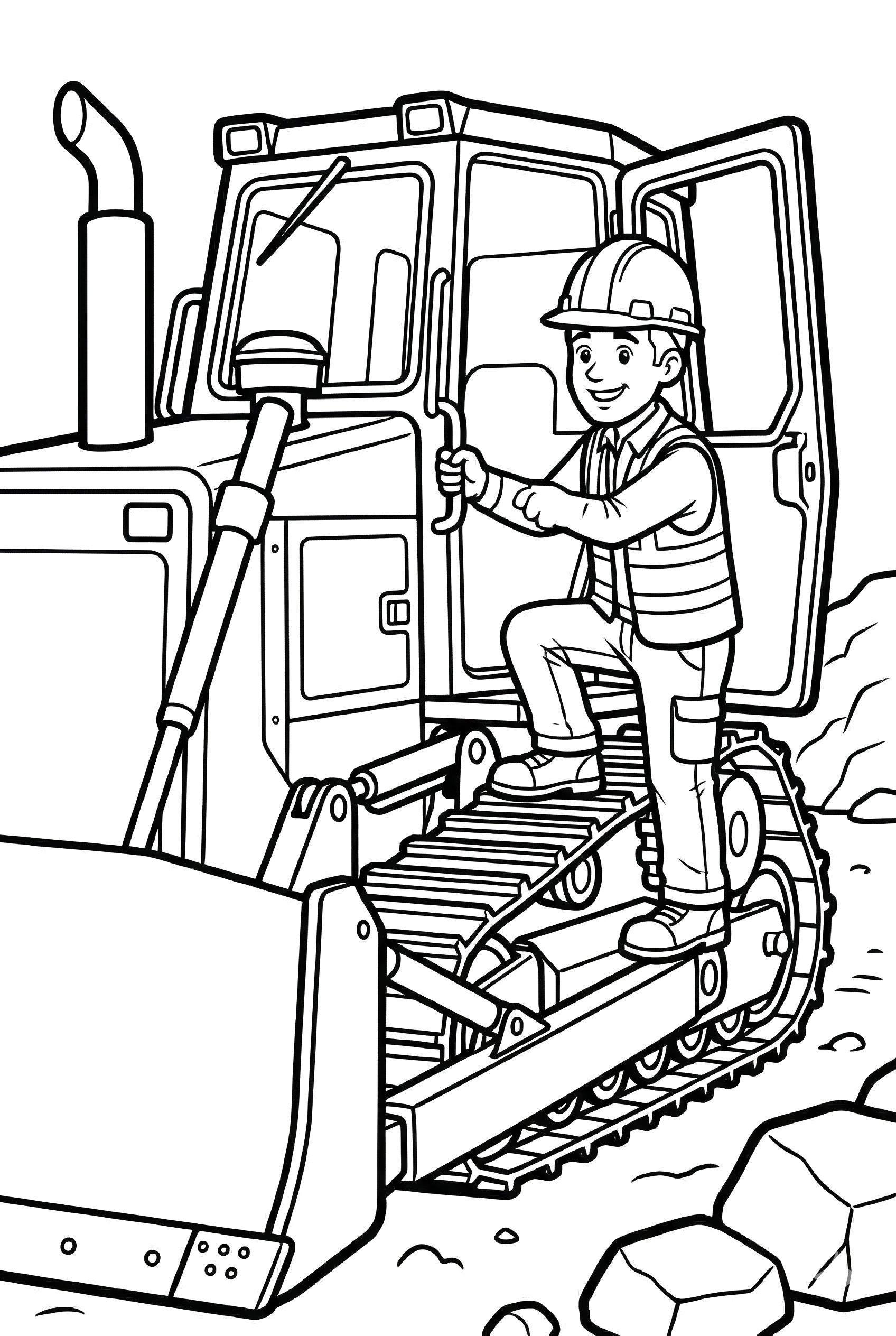 construction worker bulldozer cab coloring pages construction worker bulldozer cab coloring pages