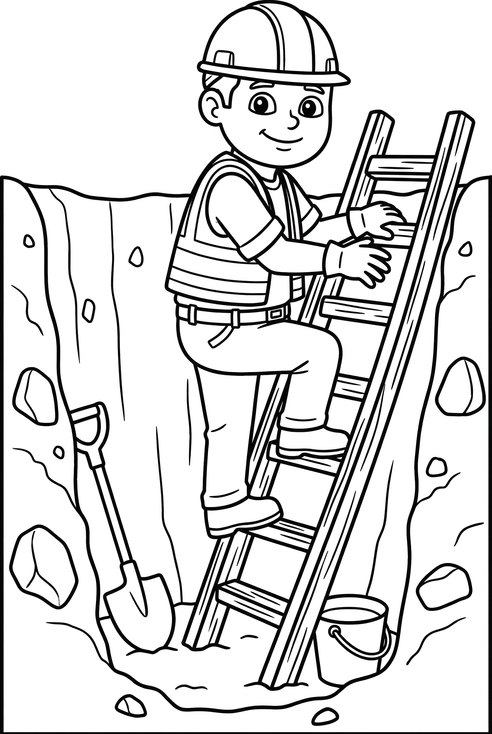 construction worker foundation pit drawing construction worker foundation pit drawing