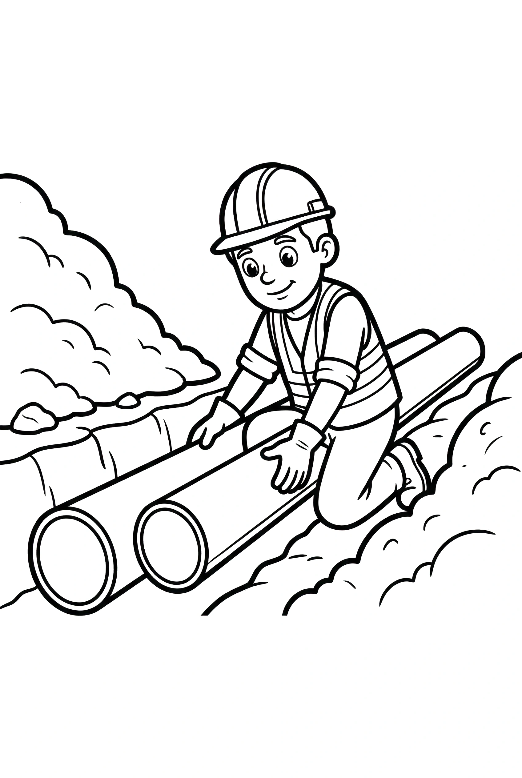 construction worker pipe trench drawing construction worker pipe trench drawing