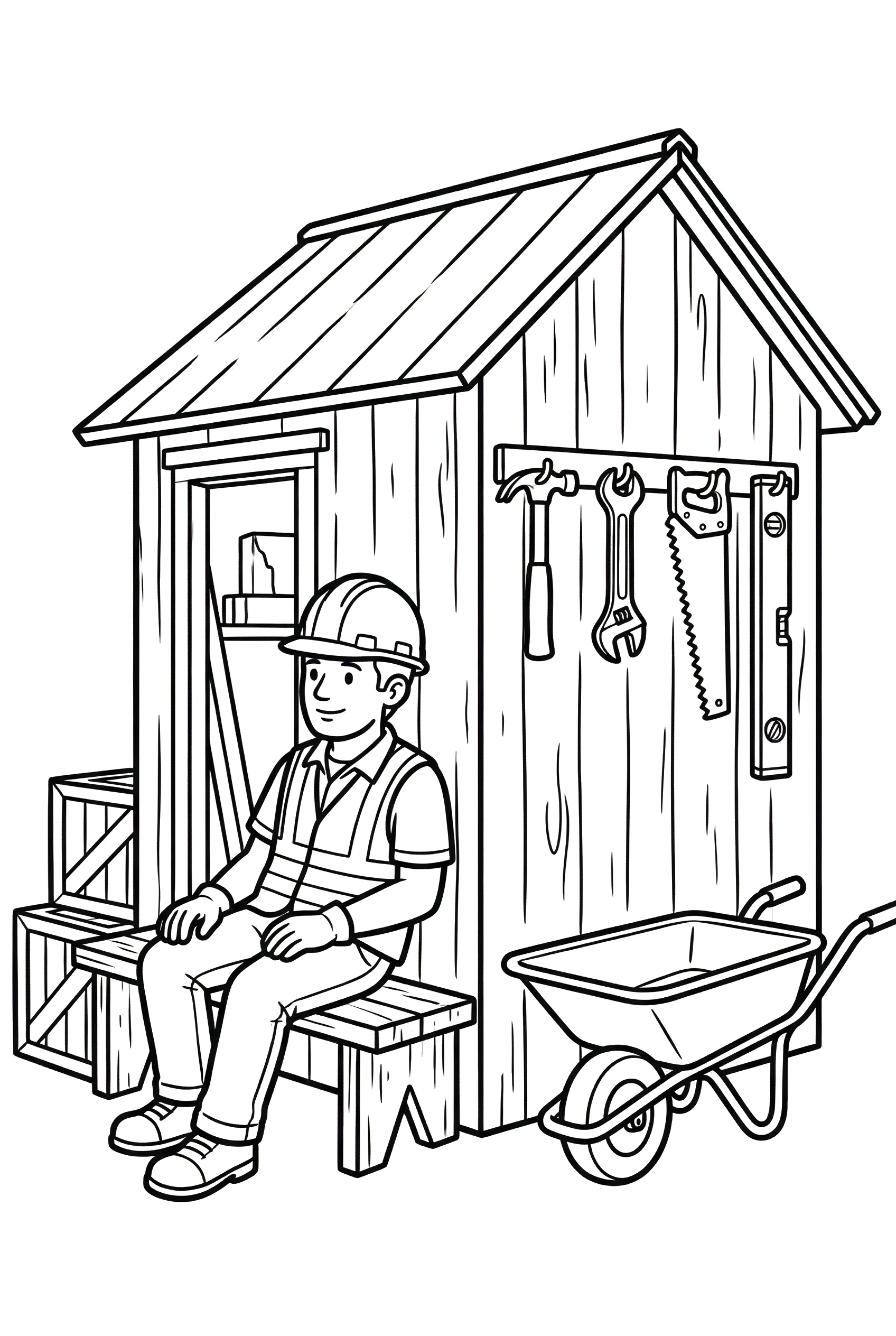 construction worker tool shed printable sheet construction worker tool shed printable sheet