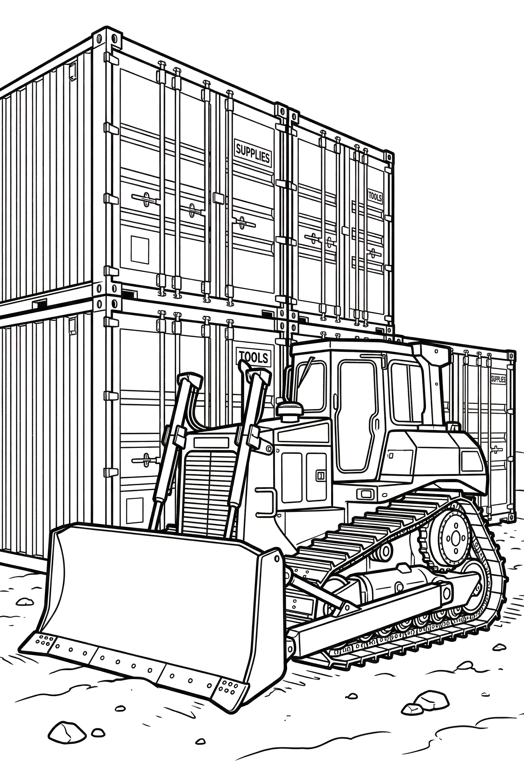 container area scene drawing container area scene drawing