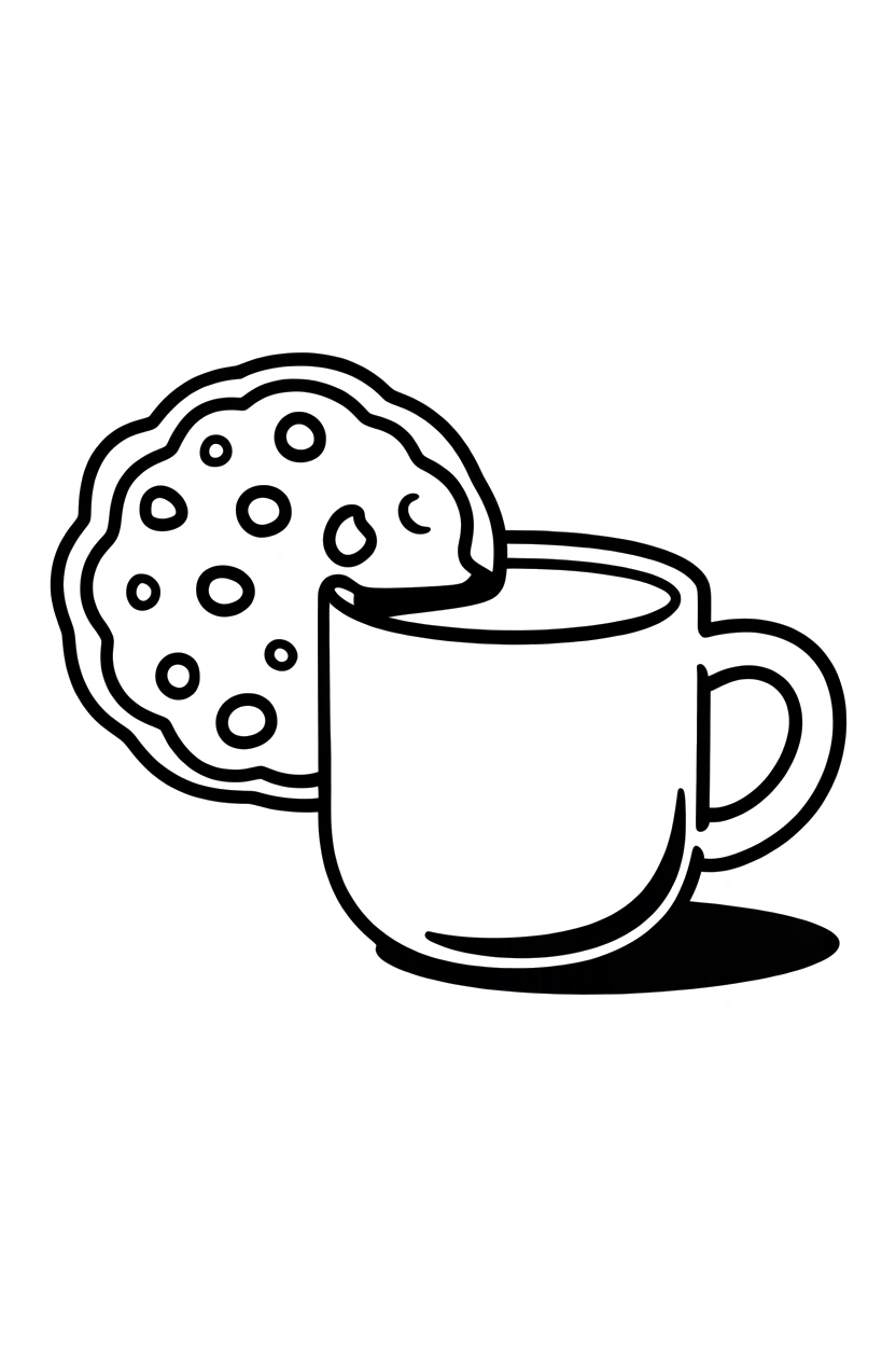 cookie coloring page mug handle