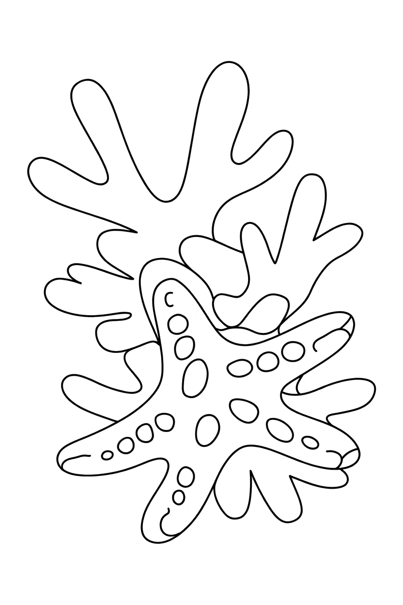 coral branch starfish clinging printable sheet coral branch starfish clinging printable sheet