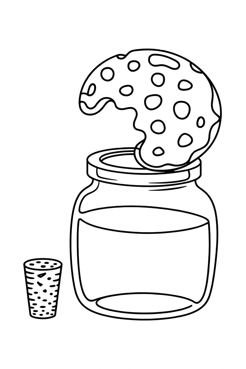 cork jar cookie coloring pages