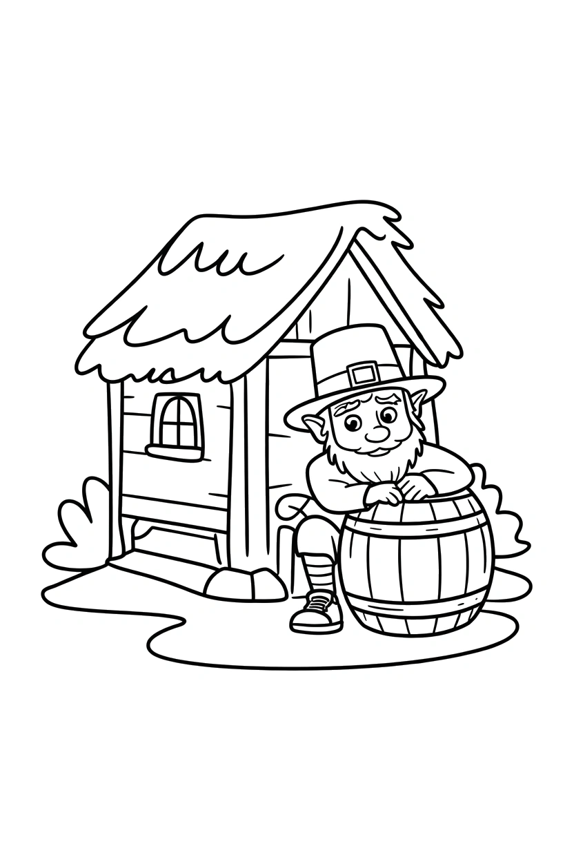 cottage barrel resting coloring pages