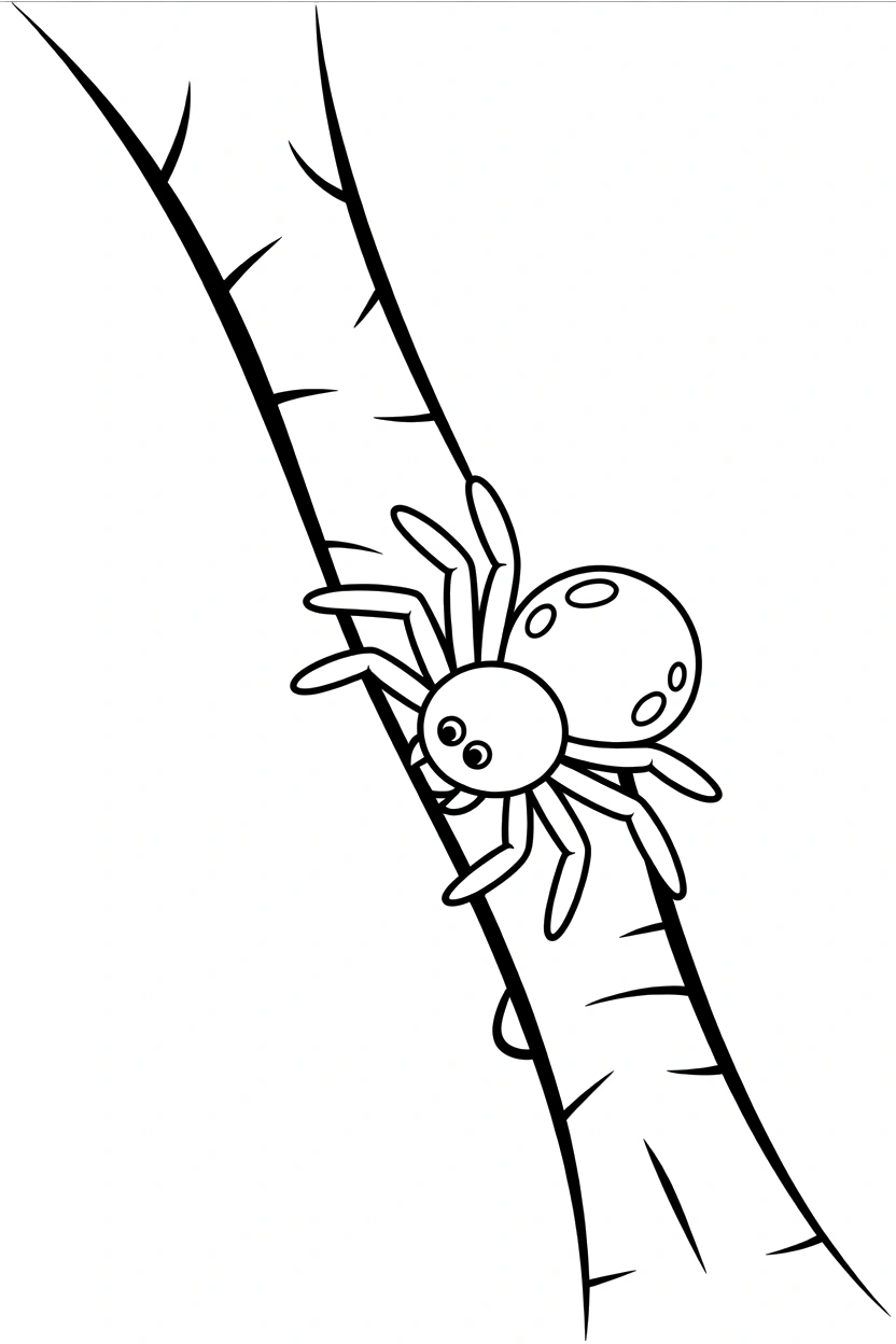 curved vine spider climbing drawing