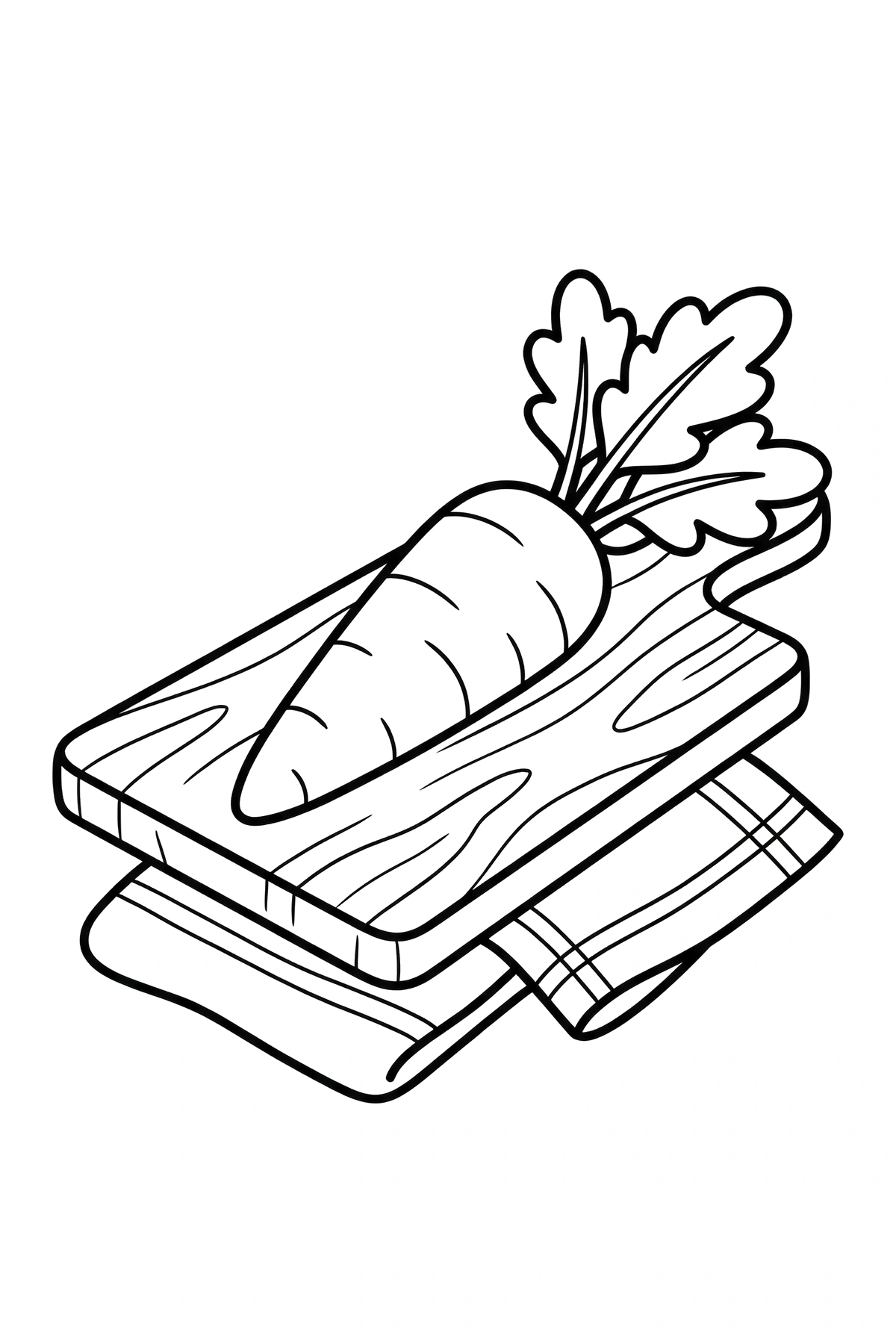 cutting board carrot flat coloring pages