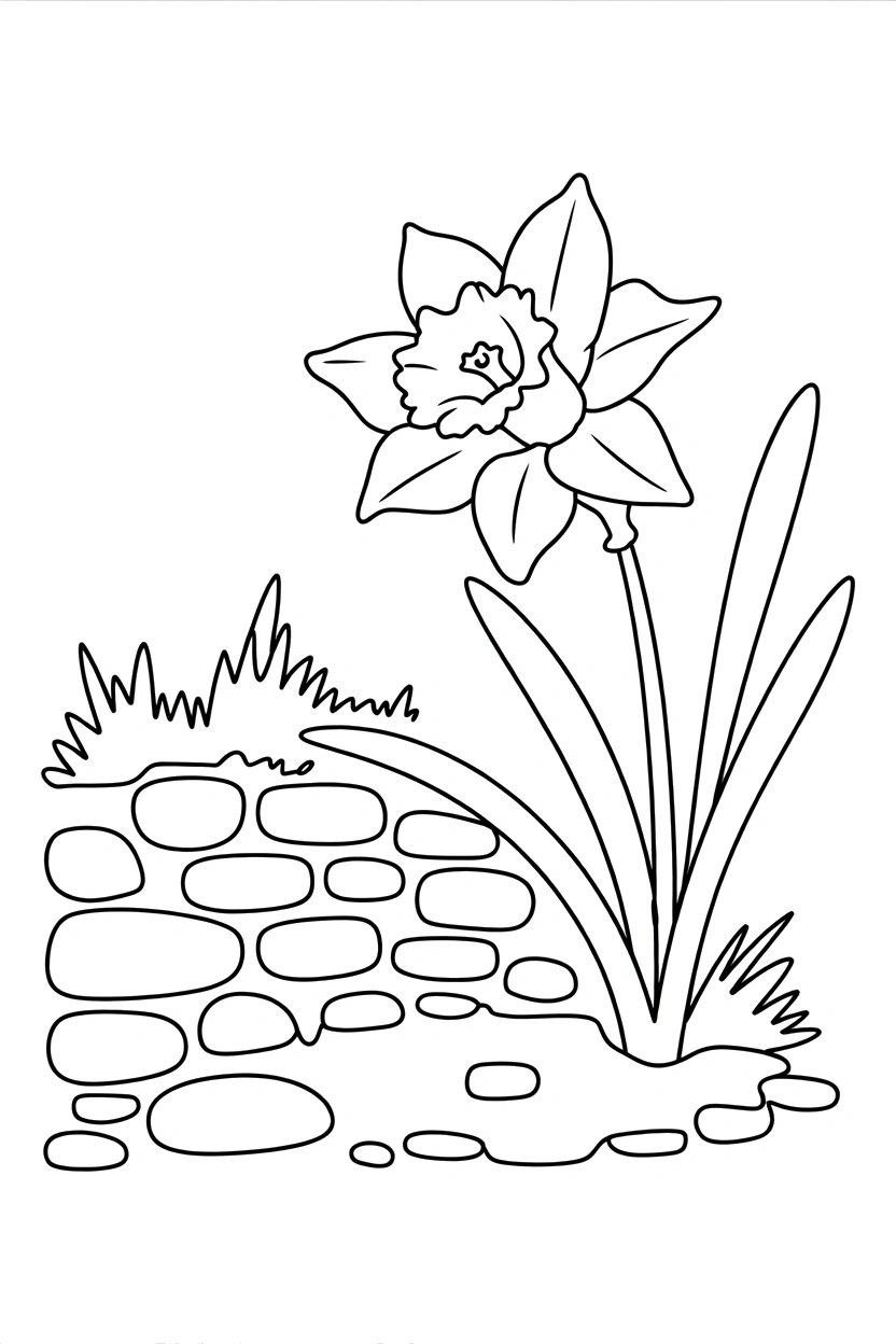 daffodil reaching sunlight coloring pages