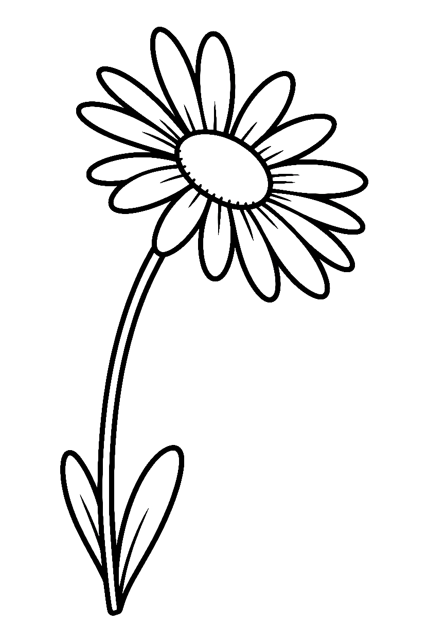 daisy leaning sideways coloring pages