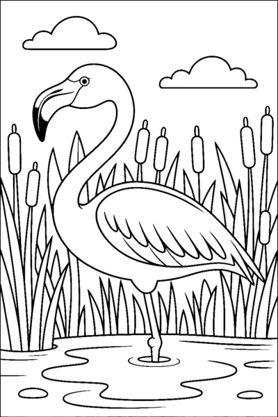 dense reeds foreground drawing