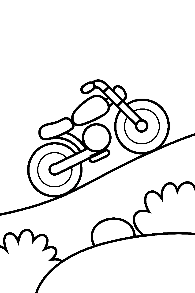 dirt bike hill climb coloring pages