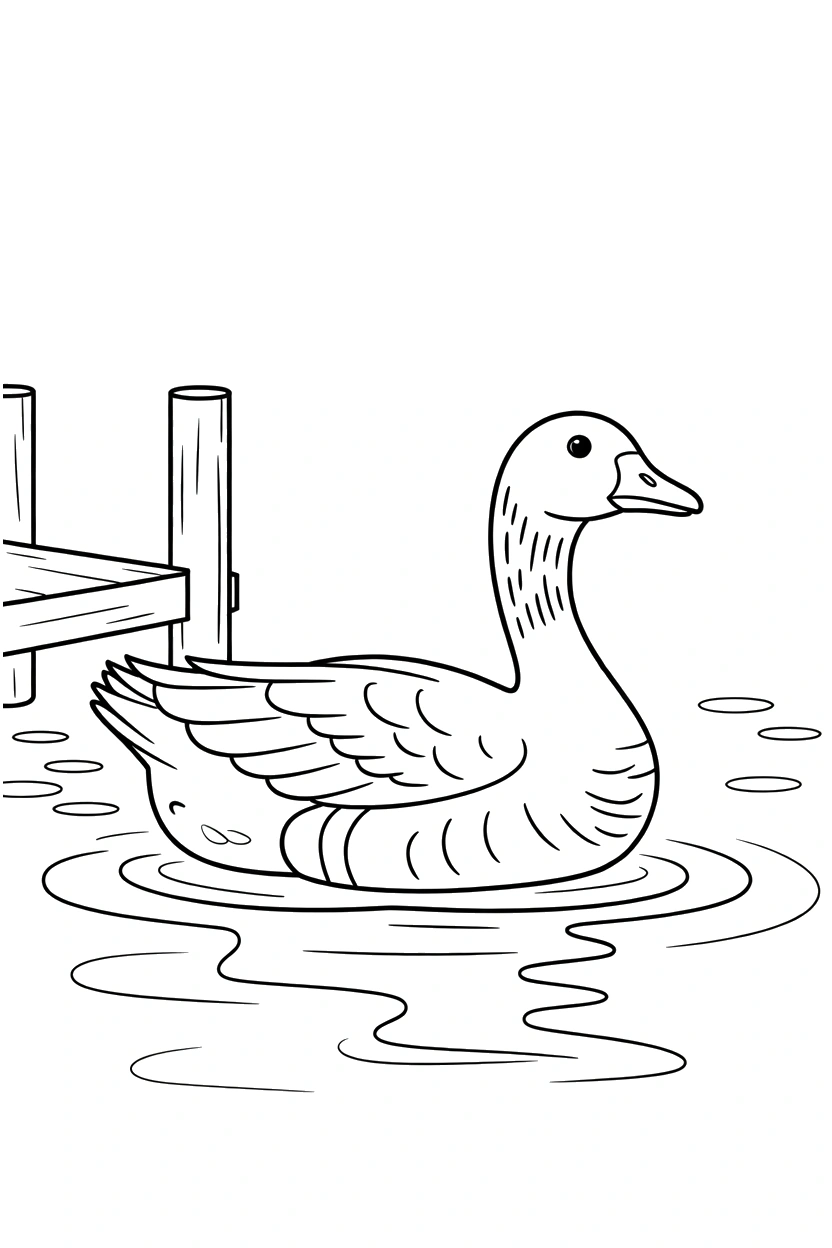 dock post resting goose coloring pages