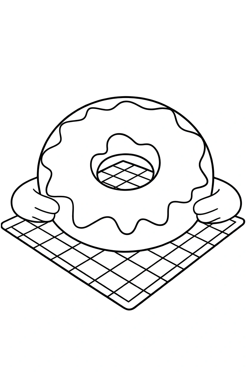 donut on checkered cloth coloring pages donut on checkered cloth coloring pages