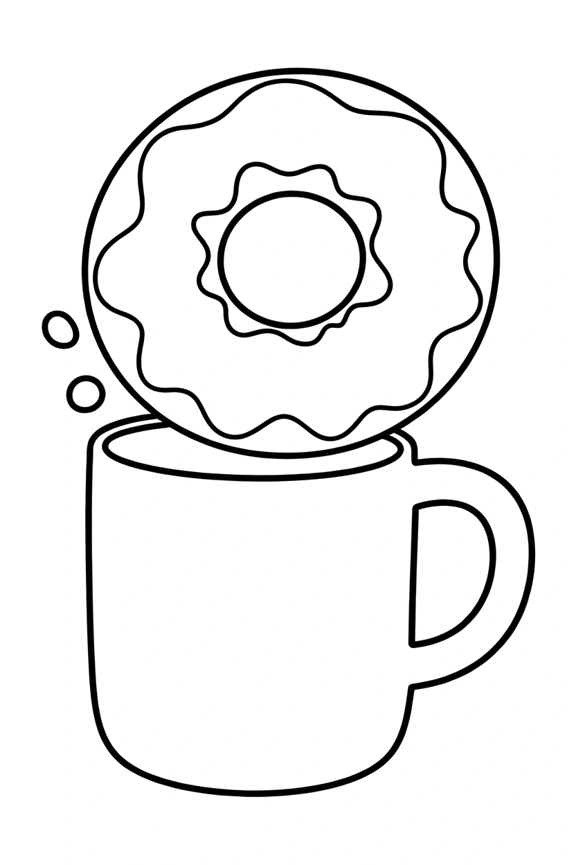 donut on mug rim edge coloring pages donut on mug rim edge coloring pages