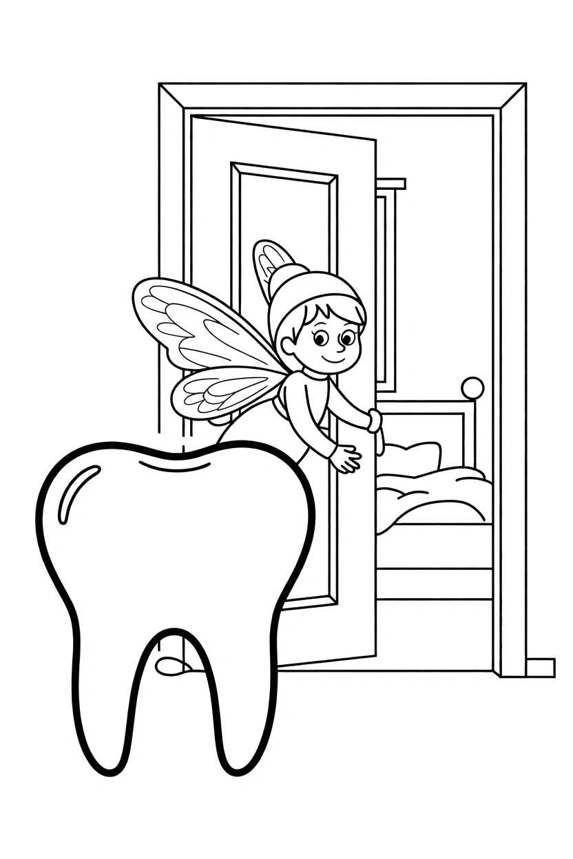 doorframe scene with bedroom drawing