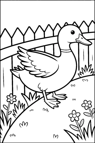 duck climbing slope coloring pages