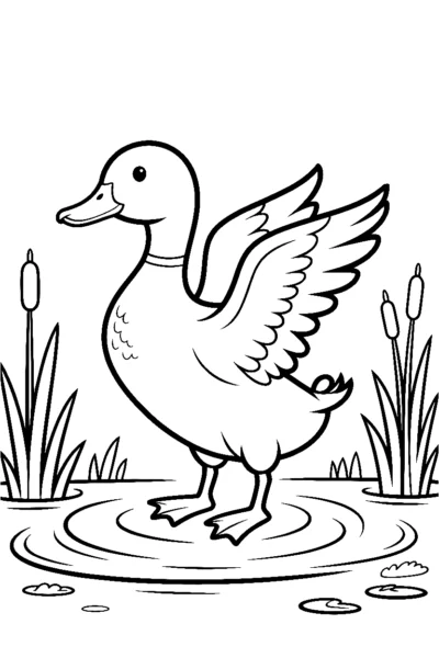 duck muddy bank coloring pages