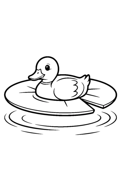 duck peeking lily pad printable sheet