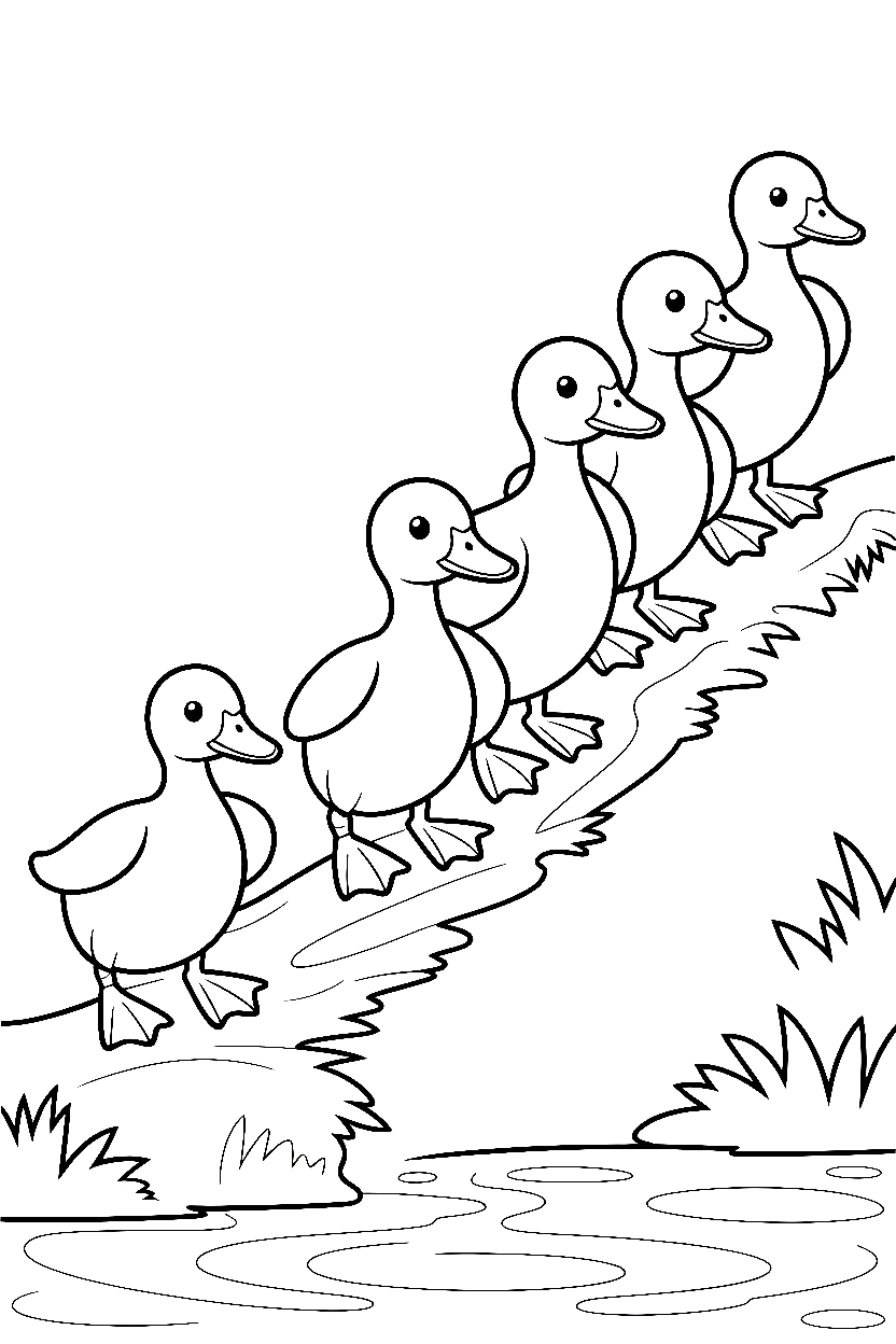 ducklings log climbing coloring pages ducklings log climbing coloring pages